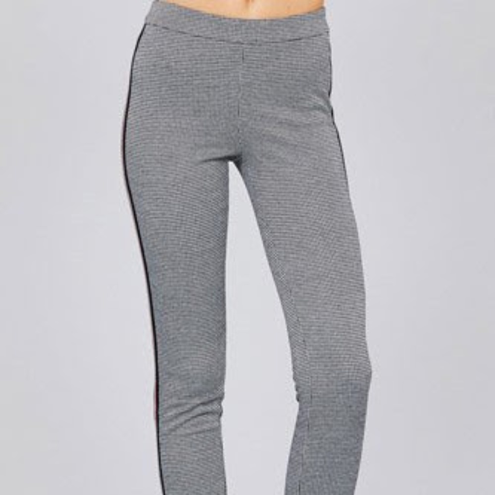 red side tape detail pants